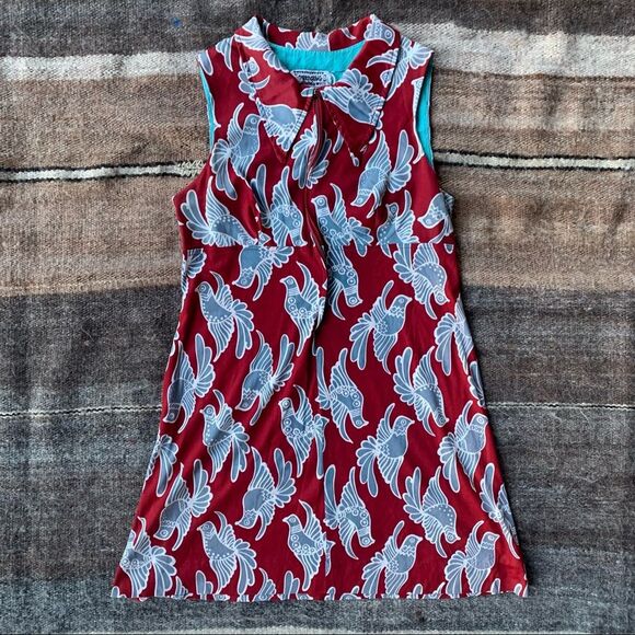 Vintage Dresses & Skirts - Vintage Red Bird Mini Dress Corky Craig California